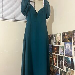 Elegant Barbie X Azazie Peacock Green Evening Gown